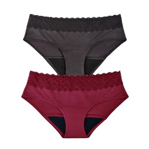 Combo Panties Hipster Negro + Hipster Vinotinto - Flujo Regular