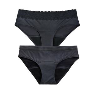 Combo Panties Bikini Negro + Hipster Negro - Flujo Regular